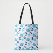 Tote Bag Motif De Baleines, Beaux Baleines, Baleines Bleues (Devant)