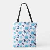 Tote Bag Motif De Baleines, Beaux Baleines, Baleines Bleues (Dos)