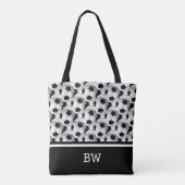 Tote Bag Motif de balle de soccer noir noir (Dos)