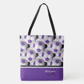 Tote Bag Motif de balle de soccer noir violet (Devant)