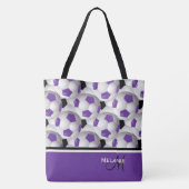Tote Bag Motif de balle de soccer noir violet (Dos)
