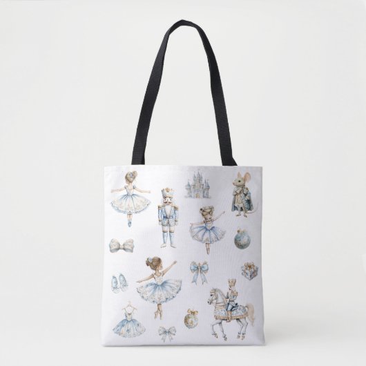 Tote Bag Motif de ballet de craquelette d'aquarelle (Devant)