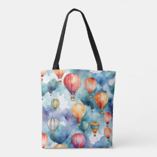Tote Bag Motif de ballon à air chaud coloré