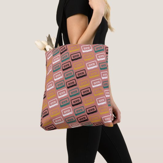 Tote Bag Motif de bande de cassette (De près)