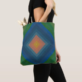 Tote Bag Motif de bande de diamant de couleur d'art pop rét (De près)