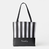 Tote Bag Motif de bande noir et blanc (Dos)