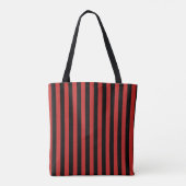 Tote Bag Motif de bande verticale rouge et noir (Dos)