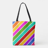 Tote Bag Motif de bandes de bonbons de couleur rétro (Dos)