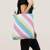 Tote Bag Motif de bandes de couleurs cool (De près)