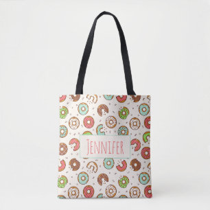 Tote Bag Motif de beignet rétro de style coloré mignon