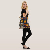 Tote Bag Motif de bloc de surface d'automne | Récolte rusti (Sur le modèle)