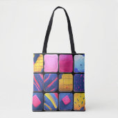 Tote Bag Motif de blocs colorés abstraits (Devant)