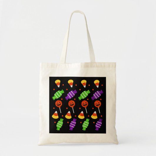 Tote Bag Motif De Bonbons Halloween Trick Ou Parties scinti (Devant)