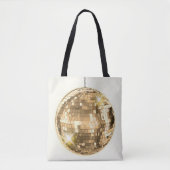 Tote Bag Motif de boule disco dorée, thème rétro des années (Devant)
