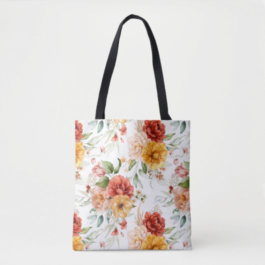 Tote Bag Motif de bouquet de fleurs Red Peony (Devant)
