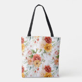 Tote Bag Motif de bouquet de fleurs Red Peony (Dos)