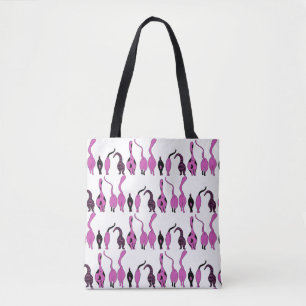 Tote Bag Motif de boutons de chats violets