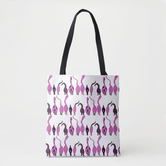 Tote Bag Motif de boutons de chats violets (Devant)