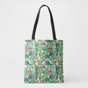 Tote Bag Motif de cactus d'aquarelle