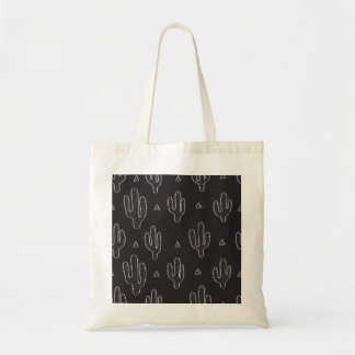 Tote Bag Motif de cactus noir à main