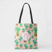 Tote Bag Motif de cactus pointillés (Devant)