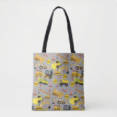 Tote Bag Motif de camions de construction (Devant)