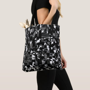 Tote Bag Motif de camouflage noir et blanc "Fractura"