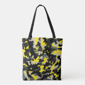 Tote Bag Motif de camouflage noir et jaune (Dos)
