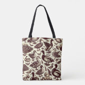 Tote Bag Motif de canard vintage et d'oie (Dos)