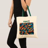 Tote Bag Motif de carottes Origami - Vibes Vegan (Devant (produit))