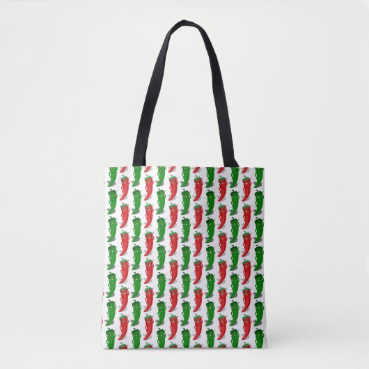 Tote Bag Motif De Cartoon Rouge Et Vert Pepper Divas (Devant)