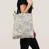 Tote Bag Motif de cassette mixte nostalgique des années 80 (De près)