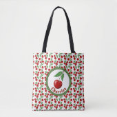 Tote Bag Motif de cerises rouges personnalisé (Devant)