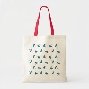 Tote Bag motif de cerisier bleu