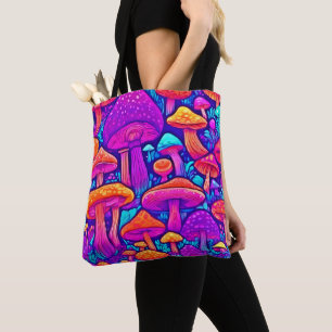 Tote Bag Motif de champignons colorés