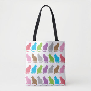 Tote Bag Motif de chat coloré