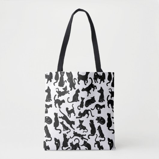 Tote Bag Motif de chat noir (Devant)