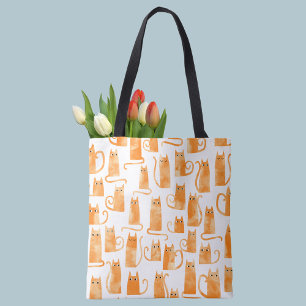Tote Bag Motif de chat orange
