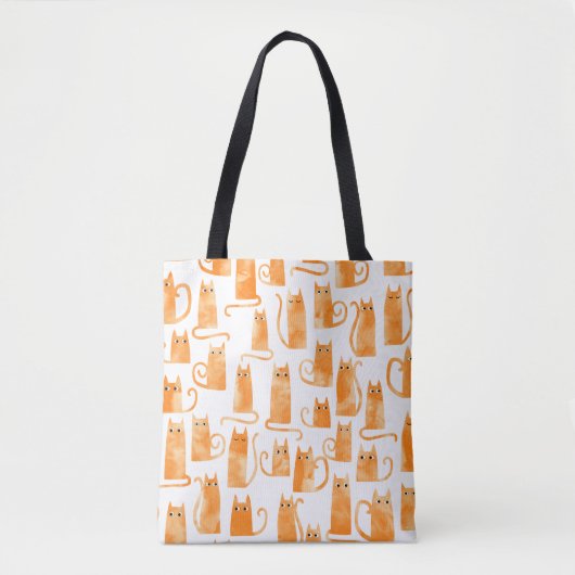 Tote Bag Motif de chat orange (Devant)