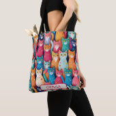 Tote Bag Motif de chatons colorés mignons (De près)