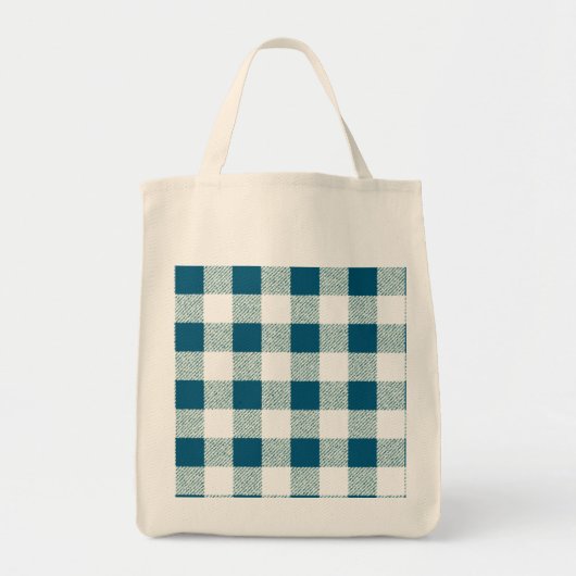 Tote Bag Motif de chèque En vichy bleu vert (Devant)