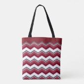 Tote Bag Motif de chevron de Bourgogne avec monogramme (Dos)