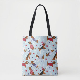 Tote Bag Motif de chien Beagle patriotique