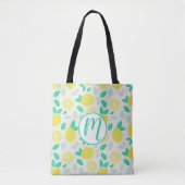 Tote Bag Motif de citron d'été en crème (Devant)