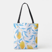 Tote Bag Motif de citrons d'aquarelle à main (Dos)