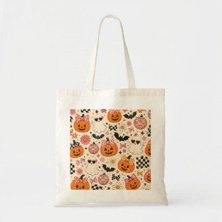 Tote Bag Motif de citrouille Halloween rose mignon avec des