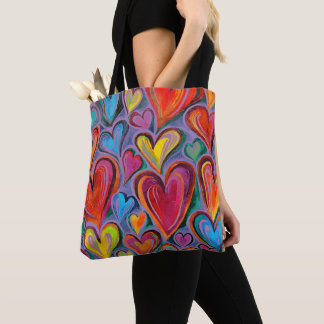 Tote Bag Motif de coeur amusant Mélange violet