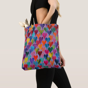 Tote Bag Motif de coeur amusant Mélange violet