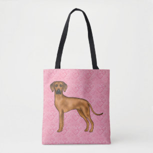 Tote Bag Motif de cœur d'amour de chien Rhodesian Ridgeback