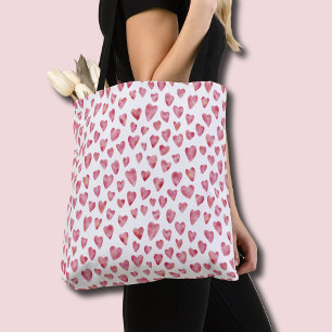 Tote Bag Motif de coeur d'amour rose